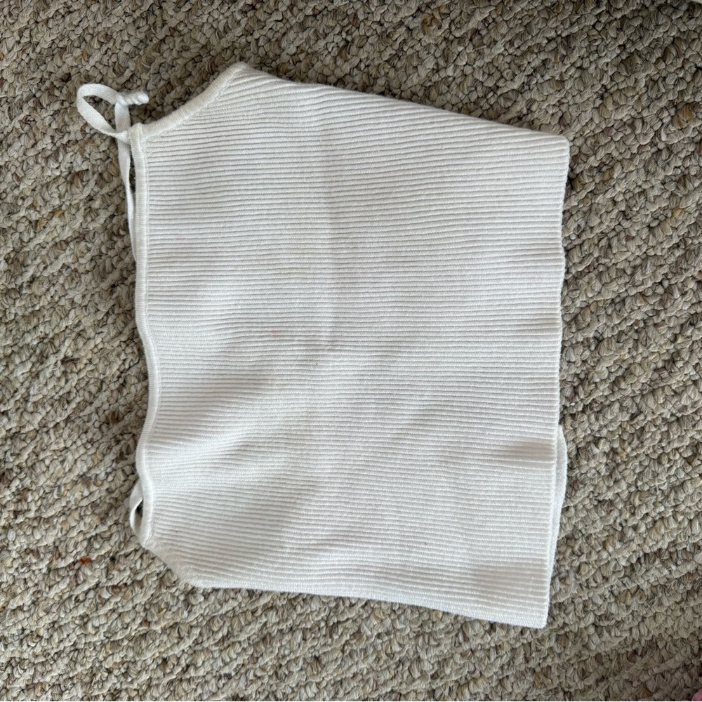 White Ribbed Tube Top